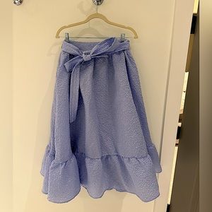 NWOT Loeffler Randall Carrie Blue Ruffled Circle Skirt